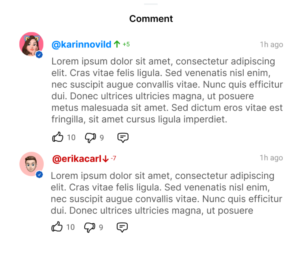 Comments preview